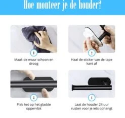 Flusive Toiletrolhouder Met 4 Handdoekhaakjes - Wc Rolhouder - Zelfklevend Zonder Boren - RVS - Zwart 18 Flusive Toiletrolhouder Met 4 Handdoekhaakjes - Wc Rolhouder - Zelfklevend Zonder Boren - RVS - Zwart -Badkamerartikelen Winkel 1200x1138 2