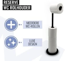 MM Brands WC Rolhouder - Toiletrol Houder Staand - WC Papier Rollenhouder Zonder Boren - Zwart 14 MM Brands WC Rolhouder - Toiletrol Houder Staand - WC Papier Rollenhouder Zonder Boren - Zwart -Badkamerartikelen Winkel 1200x1139