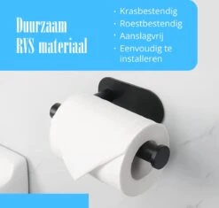Flusive Toiletrolhouder Met 4 Handdoekhaakjes - Wc Rolhouder - Zelfklevend Zonder Boren - RVS - Zwart 17 Flusive Toiletrolhouder Met 4 Handdoekhaakjes - Wc Rolhouder - Zelfklevend Zonder Boren - RVS - Zwart -Badkamerartikelen Winkel 1200x1142 2