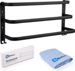 Qualux® Handdoekrek Inclusief Handdoek - 3 Stangen - Badkamer - Handdoekrek Zwart - Handdoekstang - Handdoekhouder - Handdoekenrek -Badkamerartikelen Winkel 1200x1143 1