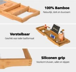 SWILIX ® Badplank - Uitschuifbaar - Voor In Bad - 71 Tot 108 Cm - Met Houder - Hout -Badkamerartikelen Winkel 1200x1147 5