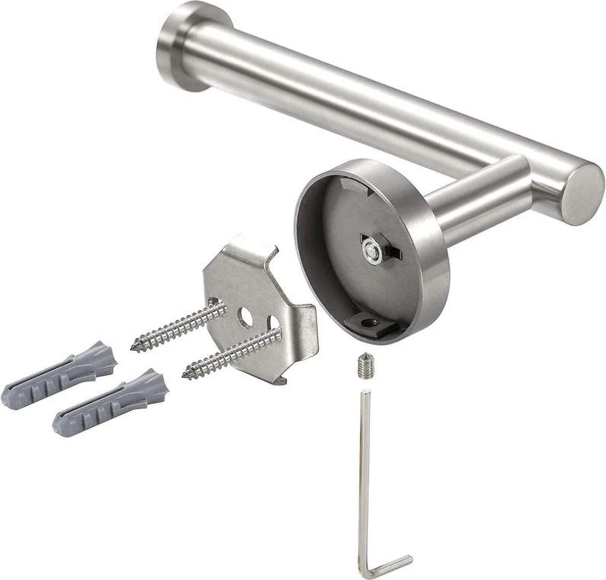 Wc Rol Houder RVS - Mat - Toiletrolhouder - Industrieel - Hangende Wc Rolhouder - Grijs - Zilver 6 Wc Rol Houder RVS - Mat - Toiletrolhouder - Industrieel - Hangende Wc Rolhouder - Grijs - Zilver - Afbeelding 4