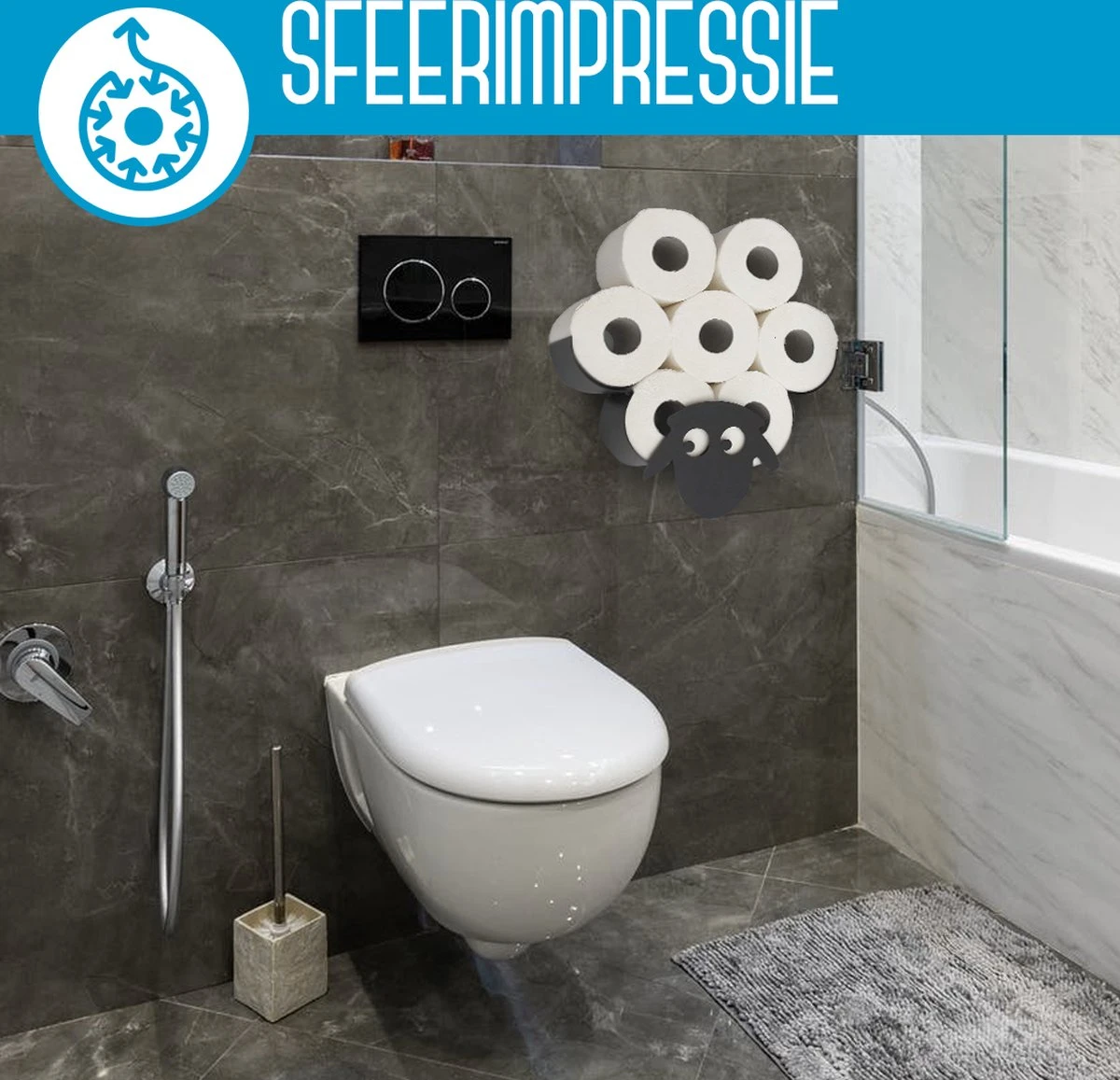 Schaap Toiletrolhouder| Extensso® | - Wc Rolhouder - Wc Rolhouder Zwart - Wc Rolhouder Staand - Wc Rolhouder Zonder Boren - Toiletrolhouder Staand - Zonder Boren - Toiletrolstandaard - Kerst Cadeau - Cadeautjes 5 Schaap Toiletrolhouder| Extensso® | - Wc Rolhouder - Wc Rolhouder Zwart - Wc Rolhouder Staand - Wc Rolhouder Zonder Boren - Toiletrolhouder Staand - Zonder Boren - Toiletrolstandaard - Kerst Cadeau - Cadeautjes - Afbeelding 3