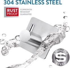 Tatkraft George Heavy Duty Zelfklevende Wandhaakjes - RVS Handdoekhouder Haak - Muur Ophang Zelfklevend Muurhaak Ophanghaakjes - Handdoekklem Keuken Ophanghaak Zonder Boren - Wand Theedoek / Handdoek Houder - Universeel Gebruik - Set Van 4 Stuks -Badkamerartikelen Winkel 1200x1164 2