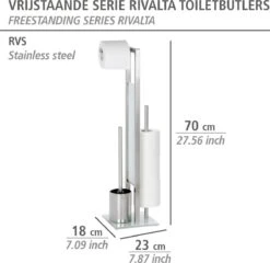 WENKO Toiletbutler Rivalta RVS Mat - Toiletborstel Met Houder, Toiletrolhouder En Reserverolhouder -Badkamerartikelen Winkel 1200x1166 1