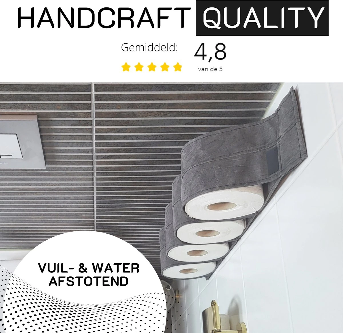 Reserverolhouder Hangend – Toiletrolhouder – Reserve Rolhouder – Zonder Boren – Rolhouder - Muur – Zwart - Antraciet - STOF & SPETTERVRIJ 6 Reserverolhouder Hangend – Toiletrolhouder – Reserve Rolhouder – Zonder Boren – Rolhouder - Muur – Zwart - Antraciet - STOF & SPETTERVRIJ - Afbeelding 4