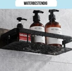 Merkloos Jawes- Wandrek- Zwart- 1stuk- Doucherek- Zonder Te Boren- Wandrek Zonder Boren- Wandrekje -Badkamerartikelen Winkel 1200x1169 11