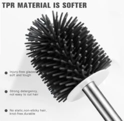 Fleau Luxe WC Borstel Met Houder - Siliconen Toiletborstel - Hygiënisch & Antibacterieel - Vrijstaand Of Hangend - Wit -Badkamerartikelen Winkel 1200x1169 7