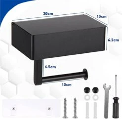 STARMAN WC Rolhouder - Toiletrolhouder Zwart - Badkamer Accessoires - WC Papier Houder 16 STARMAN WC Rolhouder - Toiletrolhouder Zwart - Badkamer Accessoires - WC Papier Houder -Badkamerartikelen Winkel 1200x1170 1