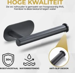 HGMD® WC Rolhouder Zelfklevend - Zwart - Toiletrolhouder Zwart - Toiletrolhouder Zonder Boren 12 HGMD® WC Rolhouder Zelfklevend - Zwart - Toiletrolhouder Zwart - Toiletrolhouder Zonder Boren -Badkamerartikelen Winkel 1200x1171