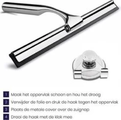 Aquafy Raamwisser RVS - Incl. Douchespons - Douchetrekker Voor Badkamer - Raamwisser Douche - Douchewisser RVS - Luxe Trekker Met Ophanghaak -Badkamerartikelen Winkel 1200x1180 1