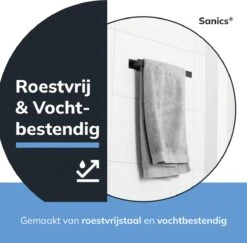Sanics Handdoekrek Zwart 40 CM – Badkamer Of Keuken – Handdoekstang Zelfklevend – Handdoekhouder -Badkamerartikelen Winkel 1200x1182 4