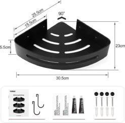 Sens Design Doucherekjes Set Van 3 - Doucherek Zonder Boren - Zwart -Badkamerartikelen Winkel 1200x1182 8