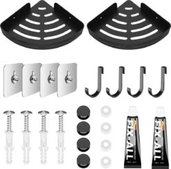 Doucherek 2 Stuks - Douchemand - Hangend Hoek - Telescopisch - Zonder Boren - Zwart - RVS 15 Doucherek 2 Stuks - Douchemand - Hangend Hoek - Telescopisch - Zonder Boren - Zwart - RVS -Badkamerartikelen Winkel 1200x1186 4