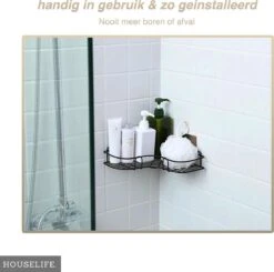 HouseLife™ Doucherek Zonder Boren - Zwart - Zelfklevend - Douchemand - Badkamer Doucherek – 30 Cm - Incl. 2 Sterke Muurstickers 14 HouseLife™ Doucherek Zonder Boren - Zwart - Zelfklevend - Douchemand - Badkamer Doucherek – 30 Cm - Incl. 2 Sterke Muurstickers -Badkamerartikelen Winkel 1200x1188 4
