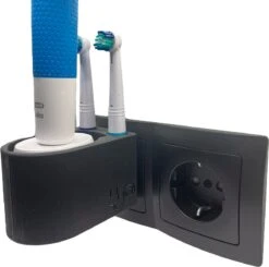 Plugware Oral-B Elektrische Tandenborstelhouder- Opzetborstelhouder - Zwart - Kabelloos Opladen - Badkamer Accessoires - Zonder Boren