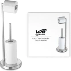VDN Stainless Wc Rolhouder Staand - Toiletrolhouder En Reserverolhouder - RVS - Geschikt Voor 3+1 WC Papier Rollen - 2 In 1 -Badkamerartikelen Winkel 1200x1190