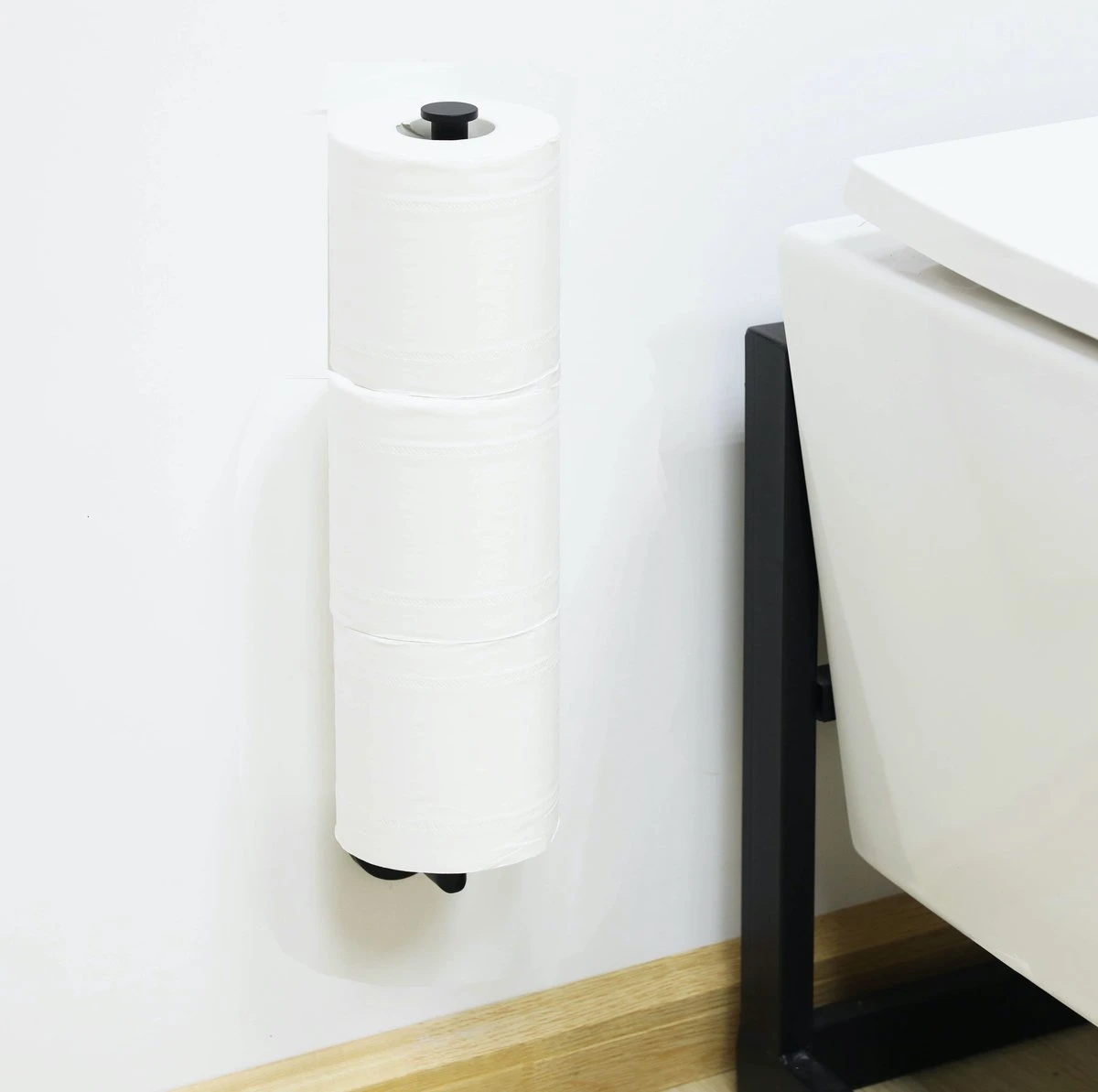 Wc Rolhouder Reserverolhouder Toiletrolhouder Voor 3 Rollen Zwart - Badkamer Accessoires - Hangend 5 Wc Rolhouder Reserverolhouder Toiletrolhouder Voor 3 Rollen Zwart - Badkamer Accessoires - Hangend - Afbeelding 3