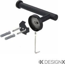 DesignX Toiletrolhouder Zwart - WC Rolhouder - Matte - Papier - Houder - Incl. Schroeven 28 DesignX Toiletrolhouder Zwart - WC Rolhouder - Matte - Papier - Houder - Incl. Schroeven -Badkamerartikelen Winkel 1200x1194