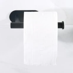 Vannons - Toiletrolhouder - WC Rolhouder Zwart Zonder Boren - Zelfklevend - WC Rol Houder RVS - Zwart -Badkamerartikelen Winkel 1200x1195