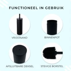 VDN Stainless Toiletborstel Met Houder - Toiletborstelhouder - Zwart - Wc Borstel Met Houder - RVS - Vrijstaand -Badkamerartikelen Winkel 1200x1198 19