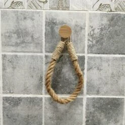 Jelta Toiletrolhouder Zonder Boren- Wc Rolhouder - Zuignap - Zelfklevend - Hout En Touw -Badkamerartikelen Winkel 1200x1198