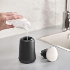 Wonix® - Zeepdispenser - Zeeppompje - Duw Met Pols - 300ml - Zwart -Badkamerartikelen Winkel 1200x1198 31