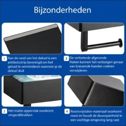 STARMAN WC Rolhouder - Toiletrolhouder Zwart - Badkamer Accessoires - WC Papier Houder 17 STARMAN WC Rolhouder - Toiletrolhouder Zwart - Badkamer Accessoires - WC Papier Houder -Badkamerartikelen Winkel 1200x1198 4