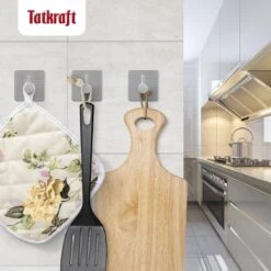 Tatkraft George Heavy Duty Zelfklevende Wandhaakjes - RVS Handdoekhouder Haak - Muur Ophang Zelfklevend Muurhaak Ophanghaakjes - Handdoekklem Keuken Ophanghaak Zonder Boren - Wand Theedoek / Handdoek Houder - Universeel Gebruik - Set Van 4 Stuks -Badkamerartikelen Winkel 1200x1200 1025