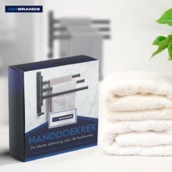 MM Brands Handdoekrek - Handdoekhouder - Badkamer Accessoires - Zelfklevend Handdoekenrek - 3-delig - Zwart - 24 X 6 X 1 CM -Badkamerartikelen Winkel 1200x1200 1043