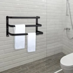 Qualux® Handdoekrek Inclusief Handdoek - 3 Stangen - Badkamer - Handdoekrek Zwart - Handdoekstang - Handdoekhouder - Handdoekenrek -Badkamerartikelen Winkel 1200x1200 1066