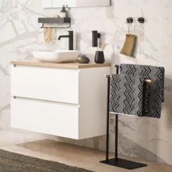 Sealskin Brix - Wandrek Met Handdoekrek 35 Cm - Zwart -Badkamerartikelen Winkel 1200x1200 1071