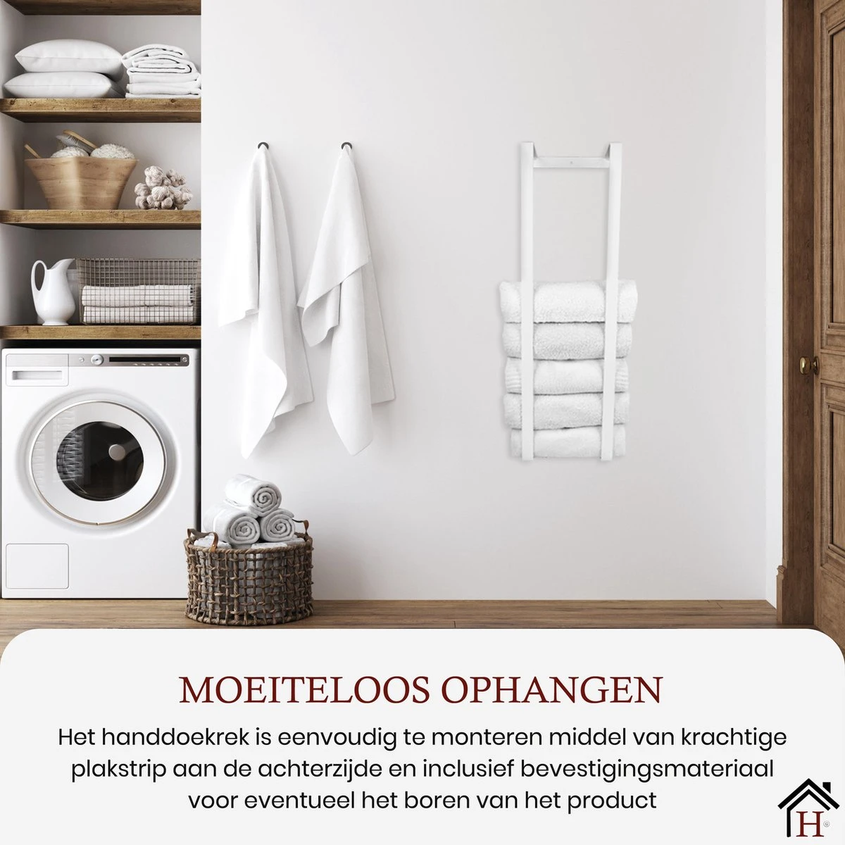 Homestic© Handdoekrek Zonder Boren - Antioch Stalen Handdoekhouder Voor In De Badkamer/Keuken/Camper/Tuin - 70x20x13 - Wit 7 Homestic© Handdoekrek Zonder Boren - Antioch Stalen Handdoekhouder Voor In De Badkamer/Keuken/Camper/Tuin - 70x20x13 - Wit - Afbeelding 6