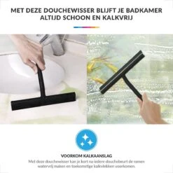 Douchewisser Met Ophanghaak – Trekker Douche – Douchetrekker Voor Badkamer – Raamwisser Douche – Zwart -Badkamerartikelen Winkel 1200x1200 1104