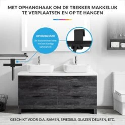 Douchewisser Met Ophanghaak – Trekker Douche – Douchetrekker Voor Badkamer – Raamwisser Douche – Zwart -Badkamerartikelen Winkel 1200x1200 1105