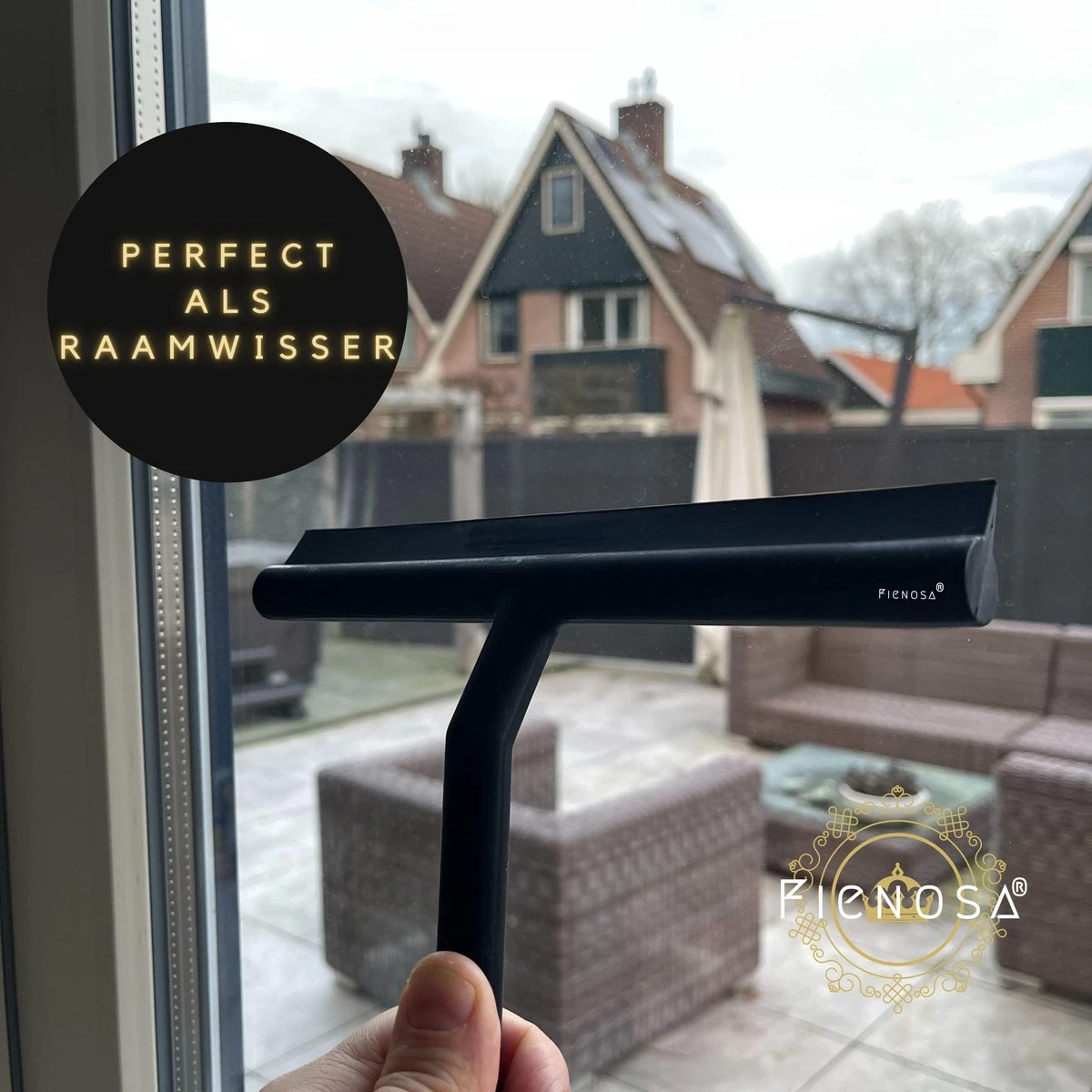 Fienosa Douchewisser Anti Kras Siliconen - Zachte Glashaak - Zwart 7 Fienosa Douchewisser Anti Kras Siliconen - Zachte Glashaak - Zwart - Afbeelding 5