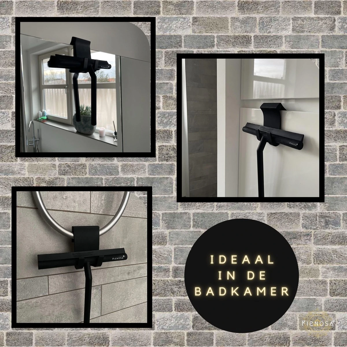 Fienosa Douchewisser Anti Kras Siliconen - Zachte Glashaak - Zwart 10 Fienosa Douchewisser Anti Kras Siliconen - Zachte Glashaak - Zwart - Afbeelding 8