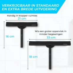 Minismus Extra Brede Douchewisser Met Magneethouder Ophangsysteem Ophanghaak - 33 Cm Breed - Zwart -Badkamerartikelen Winkel 1200x1200 1137