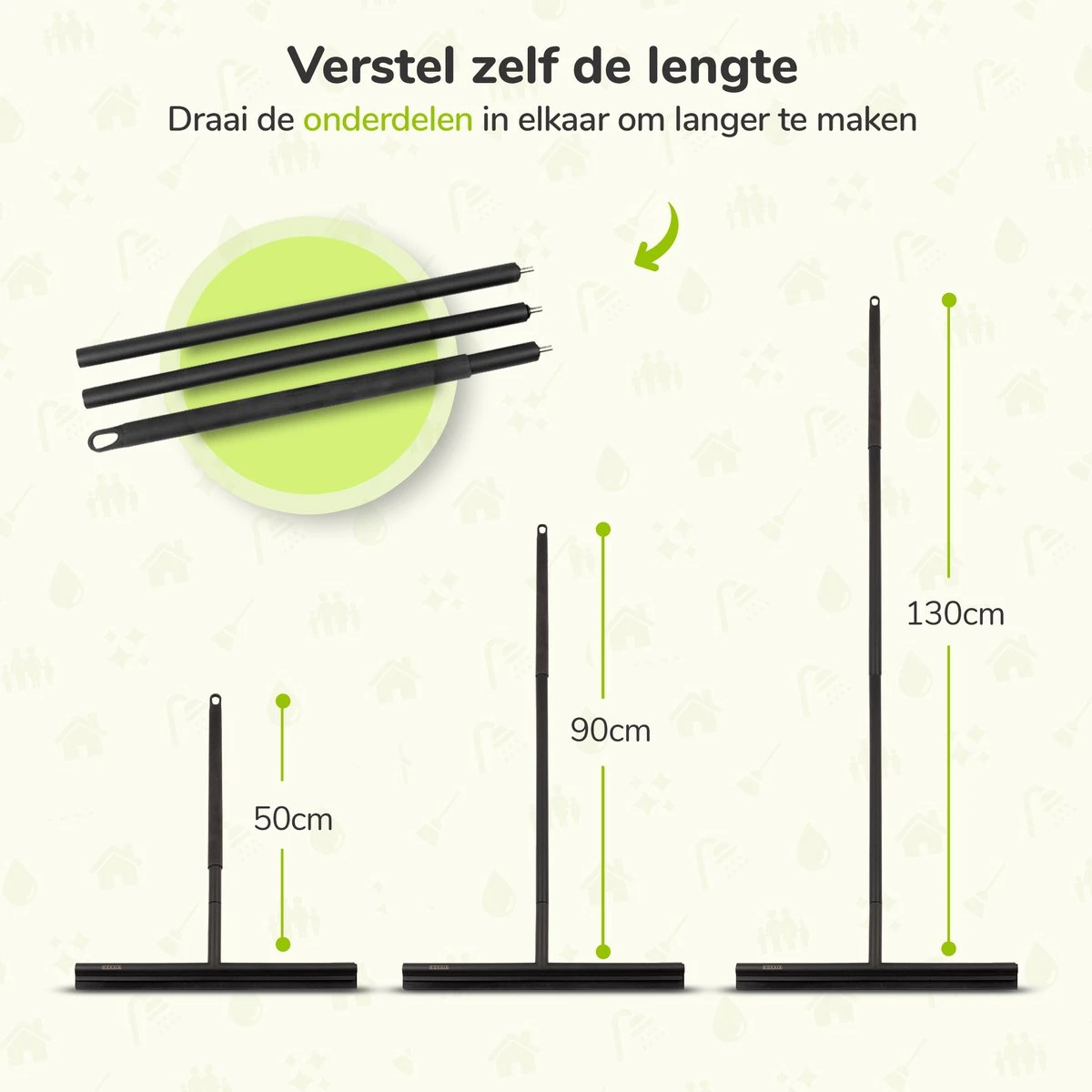 Vloerwisser - RVS - Vloertrekker Met Steel - Badkamer - Douchewisser Zwart - Douchetrekker 7 Vloerwisser - RVS - Vloertrekker Met Steel - Badkamer - Douchewisser Zwart - Douchetrekker - Afbeelding 5