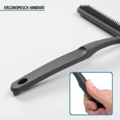 Vannons - Douchewisser Zwart - Douche Trekker Met Zelfklevende Ophanghaak - Met Borstel - Siliconen - Zwart -Badkamerartikelen Winkel 1200x1200 1191