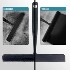 Vannons - Douchewisser Zwart - Douche Trekker Met Zelfklevende Ophanghaak - Met Borstel - Siliconen - Zwart -Badkamerartikelen Winkel 1200x1200 1194