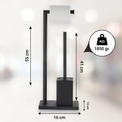 VDN Stainless Wc Rolhouder Staand - Wc Borstel Met Houder Zwart - Toiletrolhouder En Toiletborstel Met Houder - Vierkant - RVS - 2 In 1 -Badkamerartikelen Winkel 1200x1200 123