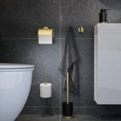 Tiger Tune - Toiletborstel Met Houder Vrijstaand - Messing Geborsteld / Zwart -Badkamerartikelen Winkel 1200x1200 1287