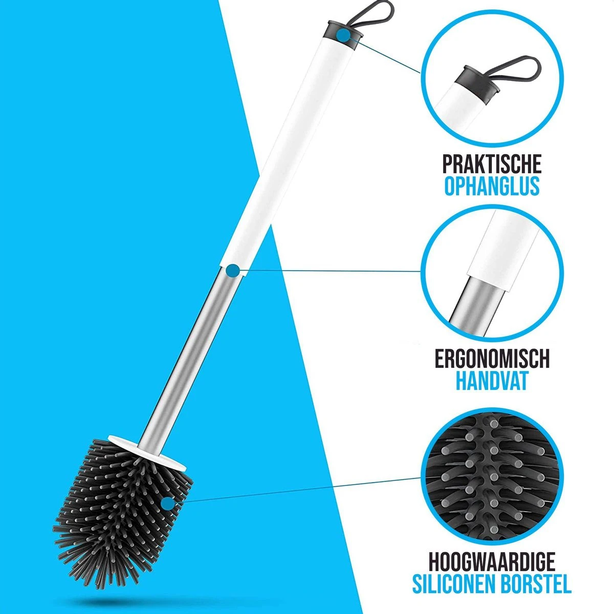 Strex Toiletborstel Siliconen Met Houder - Sneldrogend, Hygiënisch & Antibacteriële Werking - WC Borstel - Toilet Borstel Houder 8 Strex Toiletborstel Siliconen Met Houder - Sneldrogend, Hygiënisch & Antibacteriële Werking - WC Borstel - Toilet Borstel Houder - Afbeelding 6
