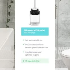 WC Borstel - Toiletborstel - WC Borstel Met Houder - Siliconen Toiletborstel - Vrijstaand Of Hangend - Slimme Lekbak - Optimale Hygiëne -Badkamerartikelen Winkel 1200x1200 1407