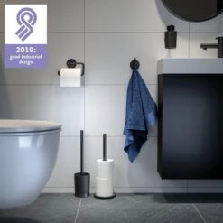 Tiger Tune - Toiletborstel Met Houder Vrijstaand - Zwart Metaal Geborsteld / Zwart -Badkamerartikelen Winkel 1200x1200 1446