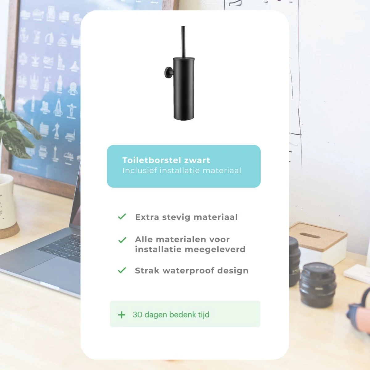 Homefy Toiletborstel Met Houder- Toiletborstel Zwart - Extra Hygiënisch - Inclusief Ophangsysteem - Zwart 6 Homefy Toiletborstel Met Houder- Toiletborstel Zwart - Extra Hygiënisch - Inclusief Ophangsysteem - Zwart - Afbeelding 4
