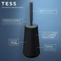 Tiger Tess - Toiletborstelhouder Met Swoop® Borstel Flexibel - Zwart / Antraciet -Badkamerartikelen Winkel 1200x1200 1518