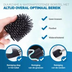 WITTS WC Borstel Met Houder - Staand Of Hangend – Mat Zwart - Incl. Absorberende Pad -Badkamerartikelen Winkel 1200x1200 1521