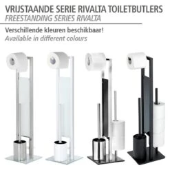 WENKO Toiletbutler Rivalta Zwart - Toiletborstel Met Houder, Toiletrolhouder En Reserverolhouder -Badkamerartikelen Winkel 1200x1200 1550